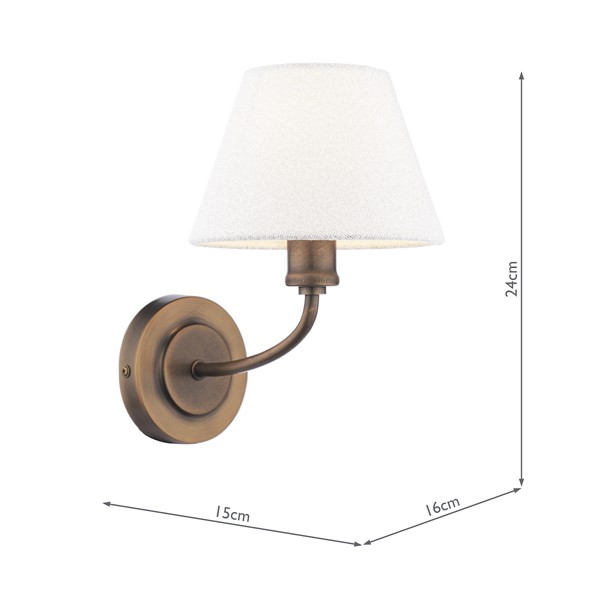 (image for) Laura Ashley Denston Wall Light Antique Bronze With Shade